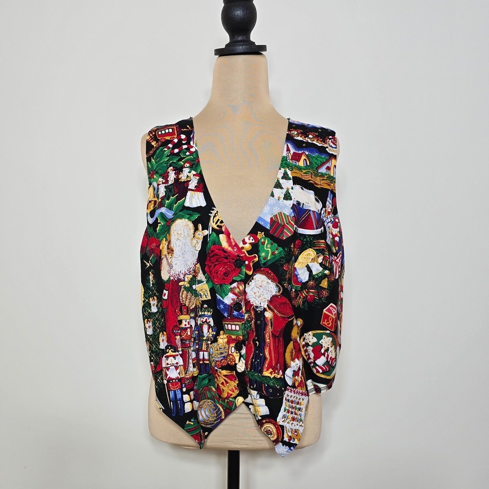 Vintage Christmas Vest Nutcracker Size L